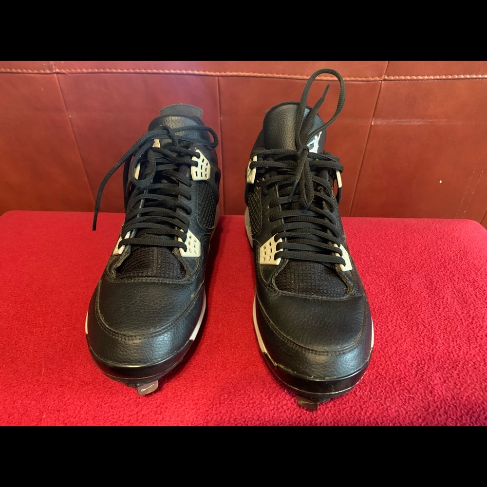 Jordan 4 Retro Metal Cleats Oreo Size 9